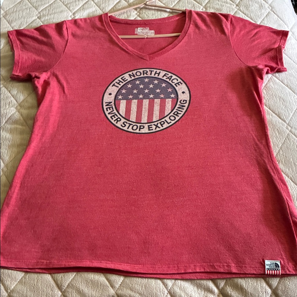 The North Face Red Tee with USA Graphic